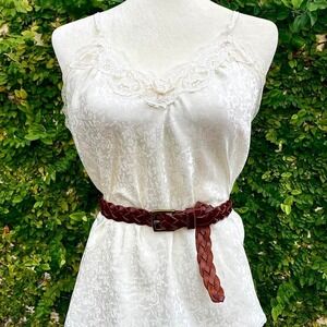 Vintage romantic ivory lace silk blouse